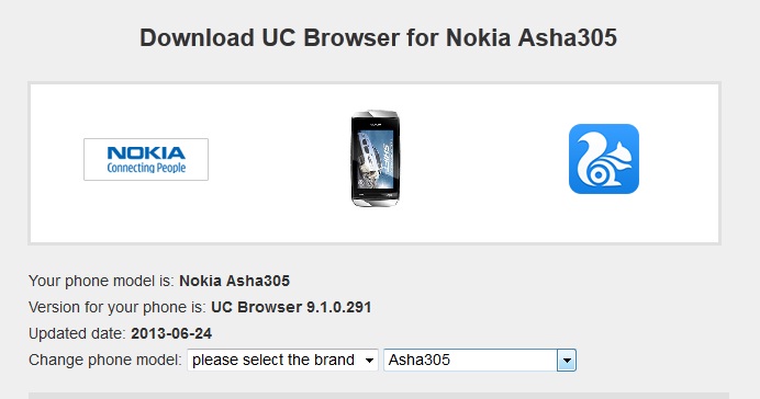 Здесь просто выберите модель смартфона Nokia Asha, показанную ниже